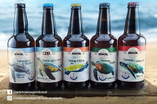 Cinco tipos de cerveja artesanal homenageiam as espcies de tartarugas marinhas do Brasil
